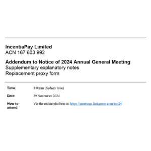 INP Addendum to FY24 AGM NOM